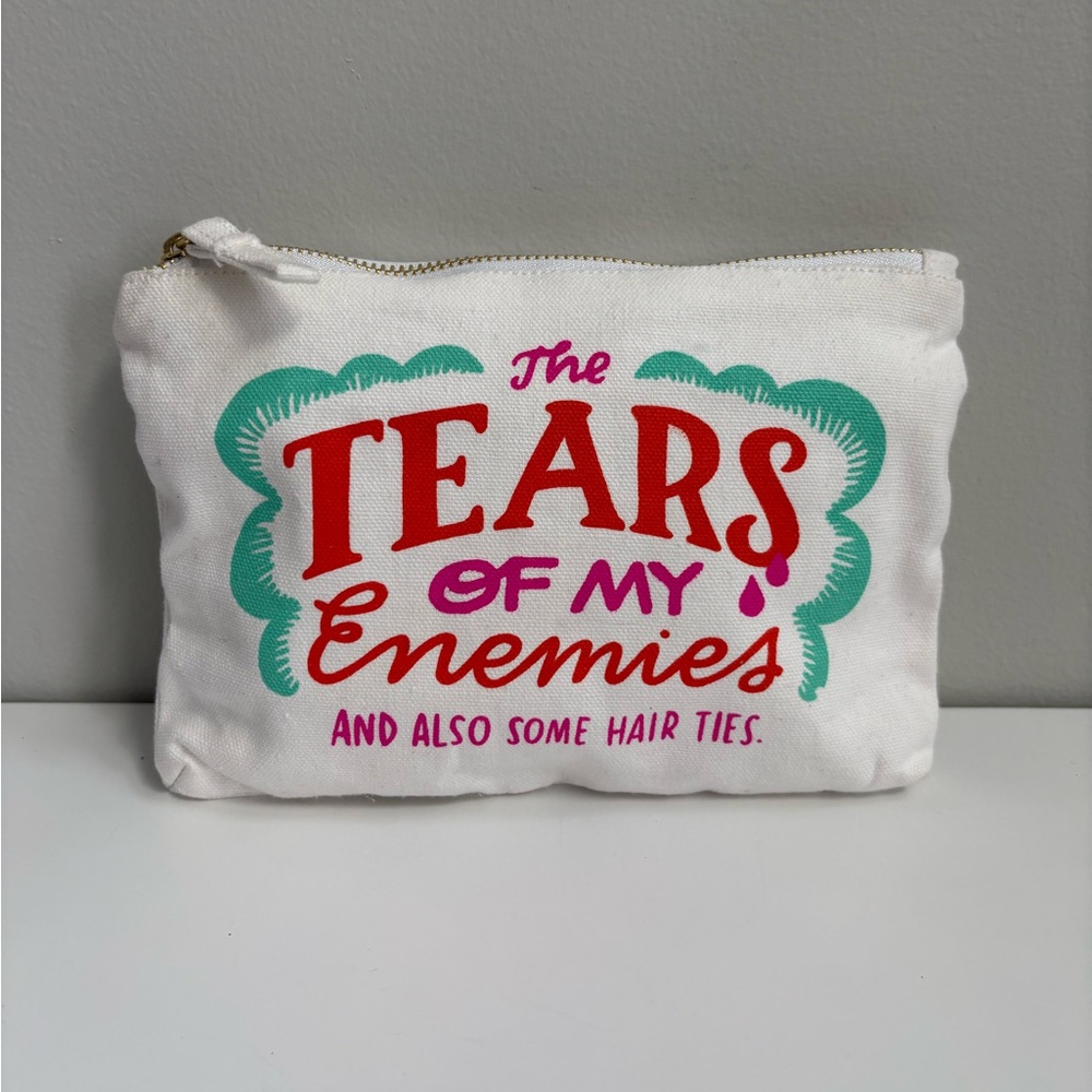 Emily McDowell “Tears of My Enemies And Also Some Hair Ties” Canvas Zipper Pouch - Picture 2 of 5